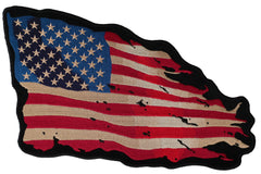 Waving American Flag Patch - 11.75x9 inch