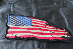 Waving American Flag Patch - 11.75x9 inch