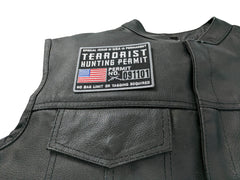 Terrorist Hunting Permit Funny Military Morale Patch - 3.75x3 inch