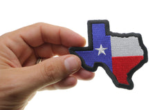 Texas Map Texas Flag Black Border Patch - 3.25x3 inch