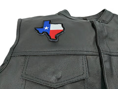 Texas Map Texas Flag Black Border Patch - 3.25x3 inch