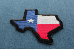 Texas Map Texas Flag Black Border Patch - 3.25x3 inch