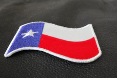 Texas Waving Flag White Border Patch - 3x2 inch