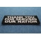 Thank You For Serving Our Nation Patriotic Iron on Patch - 4x1.5 inch