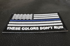 Blue Stripe American Flag Patch - These Colors Don't Run - for Jackets and Vests - 3x2 inch