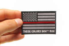 These Colors Don't Run Red Line US Flag Patch - 3x2 inch