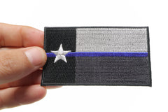 Thin Blue Line Texas State Flag Patch For Law Enforcement - 3.5x2 inch