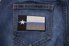 Thin Blue Line Texas State Flag Patch For Law Enforcement - 3.5x2 inch