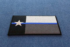 Thin Blue Line Texas State Flag Patch For Law Enforcement - 3.5x2 inch