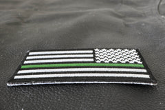 Thin Green Line American Flag Reversed Patch - 3.5x2 inch