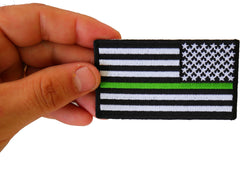 Thin Green Line American Flag Reversed Patch - 3.5x2 inch