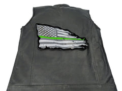 Green Stripe American Flag Patch - 11.75x9 inch