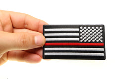 Thin Red Line American Flag Reversed Patch - 3.5x2 inch