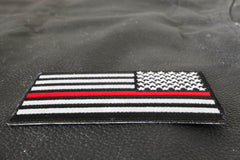 Thin Red Line American Flag Reversed Patch - 3.5x2 inch