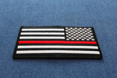 Thin Red Line American Flag Reversed Patch - 3.5x2 inch