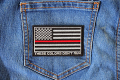 Red Stripe American Flag Patch - These Colors Don't Run - 3.5x2.1 inch