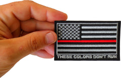 Red Stripe American Flag Patch - These Colors Don't Run - 3.5x2.1 inch