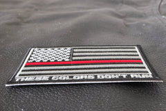 Red Stripe American Flag Patch - These Colors Don't Run - 3.5x2.1 inch