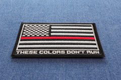 Red Stripe American Flag Patch - These Colors Don't Run - 3.5x2.1 inch