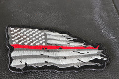 Thin Red Line American Tattered Flag Patch - 4x3 inch