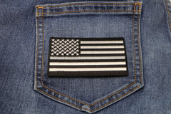 Thin Silver Line American Flag For Corrections - 3.5x2 inch