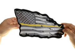 Yellow Stripe American Flag Patch - 11.75x9 inch