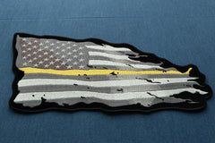 Yellow Stripe American Flag Patch - 11.75x9 inch