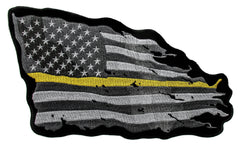 Yellow Stripe American Flag Patch - 11.75x9 inch