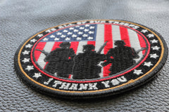 To All Our Troops I Thank You Patriotic Iron on Patch Round - 3.5x3.5 inch