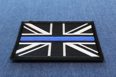 UK Flag Patch with Blue Line for Police - 3x2 inch