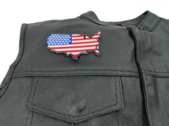 Unites States Map With US Flag Patch - 4x2.5 inch