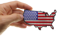 Unites States Map With US Flag Patch - 4x2.5 inch