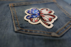 US Flag 4 Clover Leaf Patch - 3x3 inch