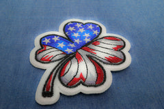 US Flag 4 Clover Leaf Patch - 3x3 inch