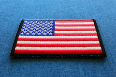 American Flag Patch with Black Borders - 3x2 inch