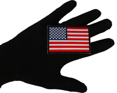 American Flag Patch with Black Borders - 3x2 inch