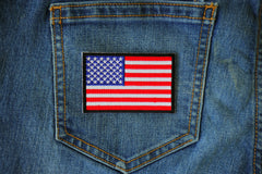 American Flag Patch with Black Borders - 3x2 inch