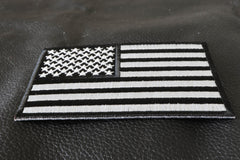 US Flag Black White Patch 4 Inch - 4x2.5 inch