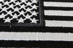 US Flag Black White Patch 4 Inch - 4x2.5 inch