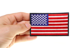 US Flag Patch 4 Inch Black Border - 4x2.5 inch