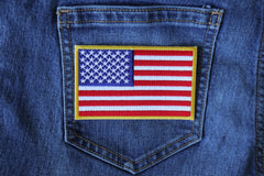 US Flag Patch 4 Inch Yellow Border - 4x2.5 inch