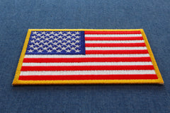 US Flag Patch 4 Inch Yellow Border - 4x2.5 inch