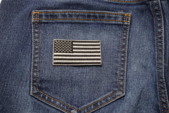 US Flag Patch Black and Gray 2.5 Inch - 2.5x1.4 inch