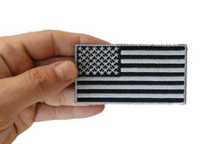 US Flag Patch Black and Gray 3.5 Inch - 3.5x1.9 inch