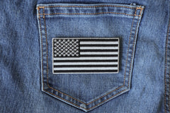 US Flag Patch Black and Gray 3.5 Inch - 3.5x1.9 inch