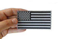 US Flag Patch Black and Gray 4 Inch - 4x2.2 inch