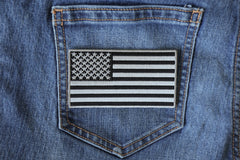 US Flag Patch Black and Gray 4 Inch - 4x2.2 inch