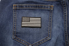 US Flag Patch Black and White 2.5 Inch - 2.5x1.4 inch