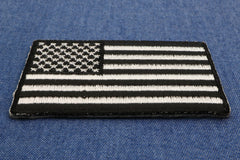 US Flag Patch Black and White 2.5 Inch - 2.5x1.4 inch