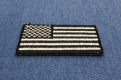 US Flag Patch Black and White 2 Inch - 2x1.1 inch